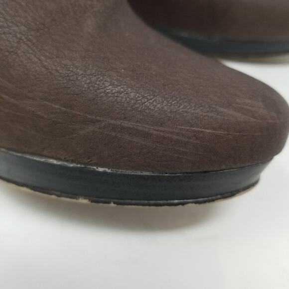 Andrea Brown Ankle Boots Suede Elasticized Platform Heels Size 7.5 - Picture 14 of 14
